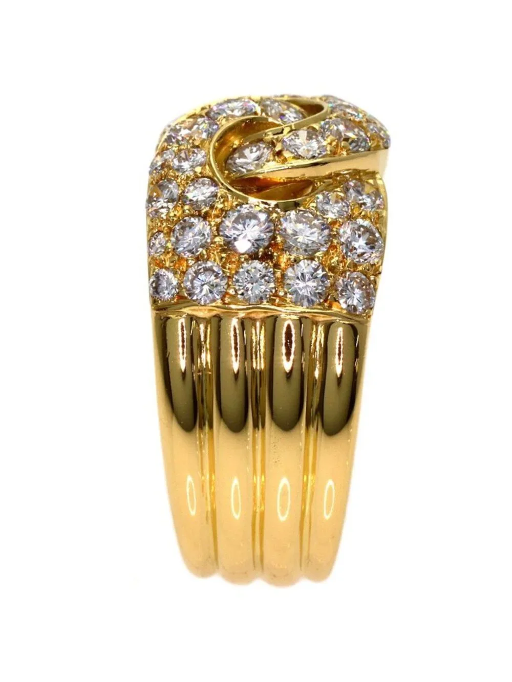 Bvlgari Vintage Diamond Ring 18K Yellow Gold